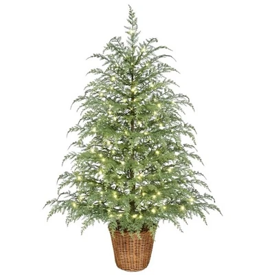 My Texas House 4FT Pre-Lit Cypress Pot Christmas Tree - NEW - Image 1 of 4