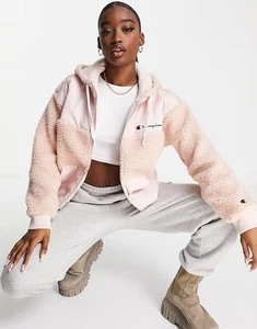 Champion Damen Teddy Hoodie in Pink UK Größe Small - Bild 1 von 5