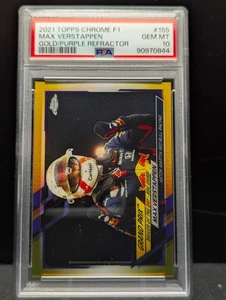 Topps Chrome F1 Max Verstappen #161 2021 refractor dorado púrpura PSA 10 - Imagen 1 de 2