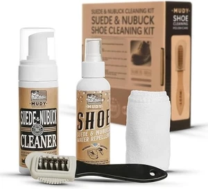 Wildleder & Nubuk Reiniger Set - 4-Seiten Bürste + Wasserabweisend für Schuhe & Stiefel - Bild 1 von 6