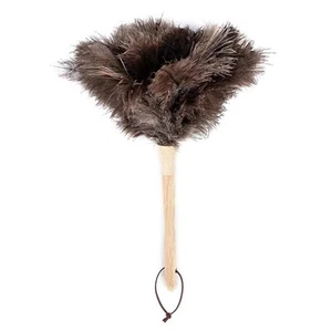Dust Artifact Ostrich Feather Duster Fluffy Natural with Wooden Handle - Picture 1 of 6