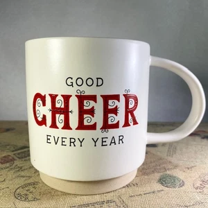 Hallmark GOOD CHEER EVERY YEAR Coffee Tea Mug w Silver Embossed Lettering 18 oz. - Picture 1 of 10