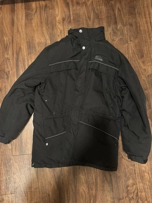 Vtg First Down Puffer Jacket Mens L Black 90s  Outdoor - Image 1 of 4