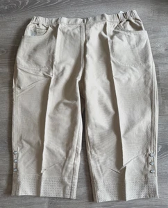 Beige Dream Jeannes Pull On Quacker Factory Caprihose kurze Hose Pailletten 1X - Bild 1 von 8