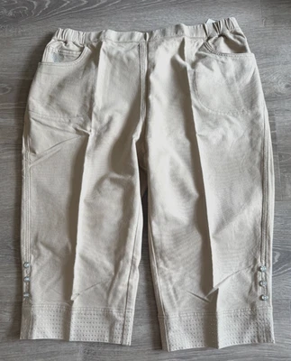 Pantalones capri beige Dream Jeannes Pull On Quacker Factory pantalón corto con lentejuelas 1X Foto 1 de 4