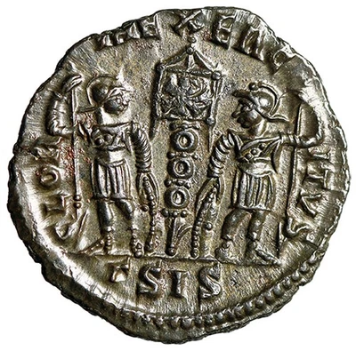 Constantius II "GLORIA EXERCITVS Chi-Rho Christogram" Siscia Mint State - Image 1 of 4
