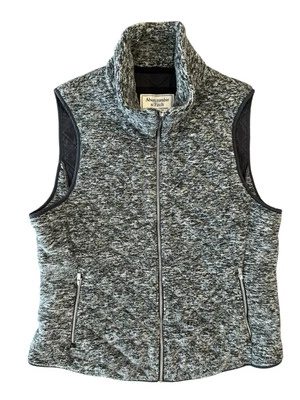 Chaqueta Chaleco Abercrombie & Fitch Mujer Grande Gris Acolchado Cremallera Completa Foto 1 de 4