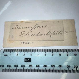 Dr Robert Brudenell Carter British Ophthalmic Surgeon Clipped Autograph 1828 - Bild 1 von 4