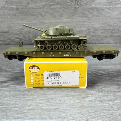 HO Scale Model Power 9160 US ARMY 50' Flat Car W/ M-47 Tank Train Hauler - Image 1 of 4