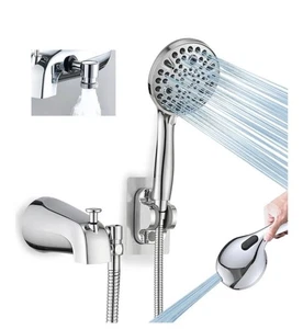 Yasinu, Tub Spout with Diverter High Pressure Handheld Shower Head in Chrome   - Picture 1 of 6
