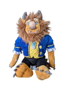 Disney Store Beauty And The Beast Plush Soft Toy Large Stamped Brown Blue Yellow - Picture 1 of 6