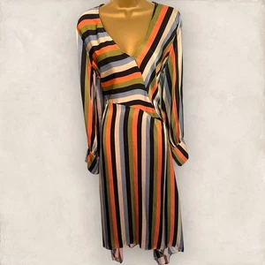Vestido Ghost London Marielle, Vestido a Rayas Arco Iris Manga Larga Reino Unido 12 Nuevo con Etiquetas Precio de venta sugerido por el fabricante 120 GBP - Imagen 1 de 8