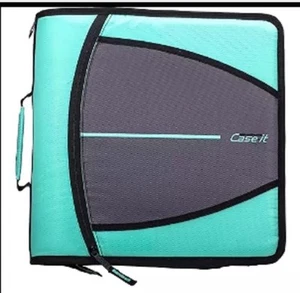 Case-it The Mighty Zip Tab Zipper Binder 3 Inch O-Rings 5 Color Tab File - Picture 1 of 5