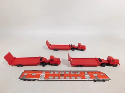 3x wiking H0 1:87 Camion Caricamento Profonda Mercedes MB Rosso Sg / Mint # - Immagine 1 di 4