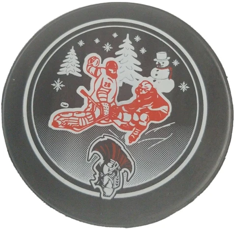 BINGHAMTON SENATORS AHL OFFICIAL SPONSORED PUCK LINDSAY MFG. MADE IN CANADA 🇨🇦 Cover