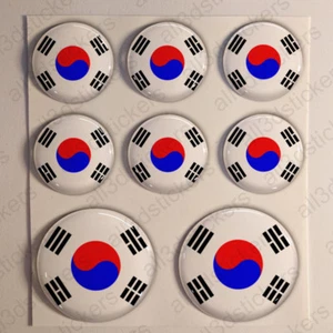 Stickers South Korea Gel Domed Resin 3D Flags South Korea Vinyl Sticker Decals - Bild 1 von 1