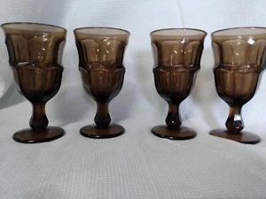 Vintage Westmoreland Ashburton Brown Goblets Glasses Set of 4 4oz cap. 1970s - Bild 1 von 4