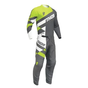 Thor 2024 Sector Checker Motocross Offroad Jersey Pant Combo Gray/Acid - Picture 1 of 5