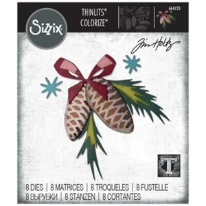 Tim Holtz Festive Trims Colorize Christmas Pine Cone Thinlits Cutting Dies - Picture 1 of 3