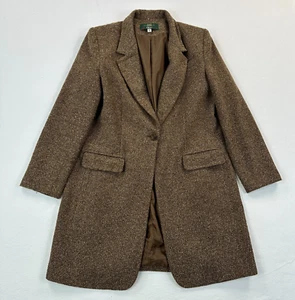 Orvis Blazer Womens 8 brown tweed Herringbone jacket wool Old Money vintage - Picture 1 of 11