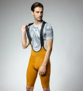 ALE MAGIC COLOUR PR-E MUSTARD MEN’S CYCLING BIBSHORTS AERO LIGHTWEIGHT COMFORT - Picture 1 of 9