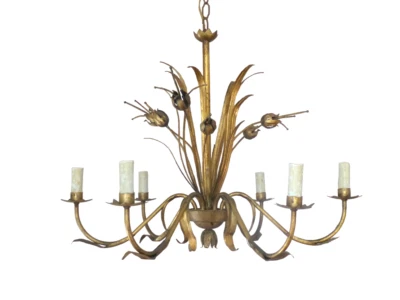 27" HANS KOGL Large Ceiling 70's Hollywood Regency Mid Century JANSEN Chandelier - Image 1 of 4