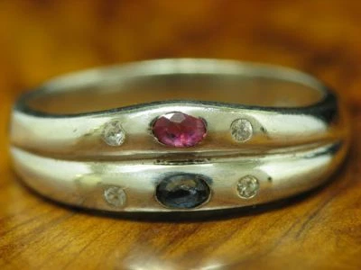 925 Anello IN Argento Sterling con Rubino,Spinello & Zirconi Incastonati / Rg - Immagine 1 di 3