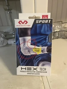 McDavid Arm Hex Tech Padded Protective Compression White Shooter Sleeve Size S/M - Picture 1 of 2