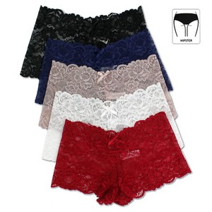 5er Set Yenita® Damen Panty Spitze Hipster Unterwäsche Spitzenslip Dessous Pants