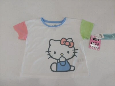 NEW Sanrio 2024 Hello Kitty Color Block T-Shirt Kids Size S (6-6X) Pastel NWT - Image 1 of 4