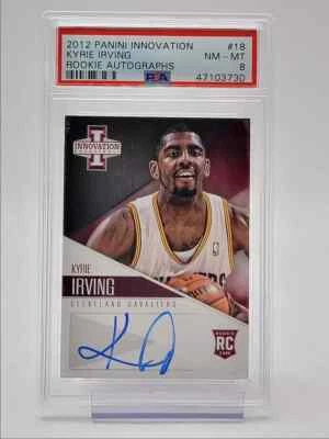 KYRIE IRVING 2012-13 PANINI INNOVATION ROOKIE AUTOGRAPH RC AUTO PSA 8 - Image 1 of 2