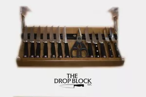 Drop Block Under Cabinet Knife Storage Rack - Large, Walnut - Picture 1 of 4