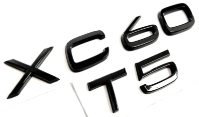 NEGRO XC60 + T5 AJUSTE VOLVO XC60 MALETERO TRASERO PLACA EMBLEMA PLACA LETRAS NÚMERO Foto 1 de 2