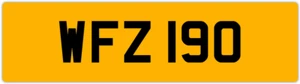 WFZ 190 W 3X3 DATELESS PRIVATE NUMBER PLATE WILL WIL WENDY WES WALT WAYNE WOLF - Picture 1 of 1