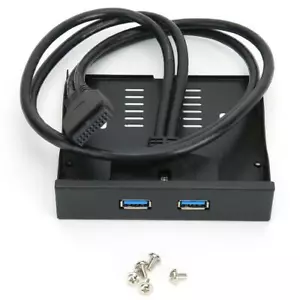 USB 3.0 Front Panel 3.5" 2-Port Hub to 20pin Connector for Floppy Bay Bracket EM - Bild 1 von 10