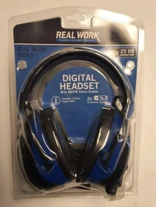 Real Work Digital Headset Ear Muffs With Am/fm Stereo 25db Reduction - Picture 1 of 3
