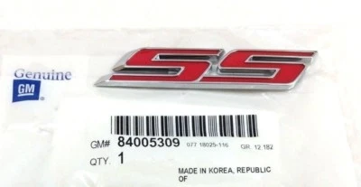 Chevrolet Camaro 16-18 tapa compartimento maletero rojo y cromo logotipo emblema SS fabricante de equipos originales Foto 1 de 3