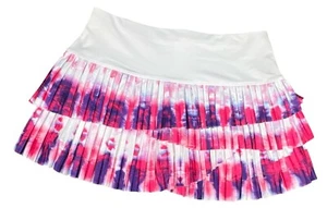 Lucky In Love Women's S  Sunburst Pleated Scallop Skirt Tennis Golf Pickle Ball - Picture 1 of 7