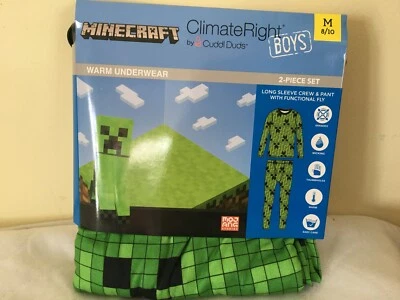 New Climate Right Cuddl Duds Minecraft Boys Warm Underwear Set many sizes