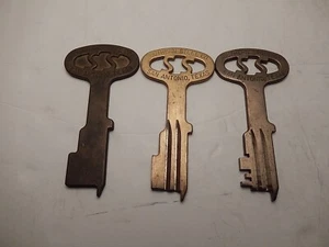 Vintage Southern Steel Co ottone chiave prigione vuota San Antonio Texas prigione cella 3p - Foto 1 di 2