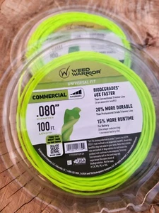 2 Pack .080" 200' Weed Warrior Universal Fit Commercial Weed Wacker Trimmer Line - Picture 1 of 1