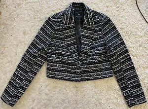 BAGATELLE black white long sleeve cropped blazer jacket small s NWT - Picture 1 of 7