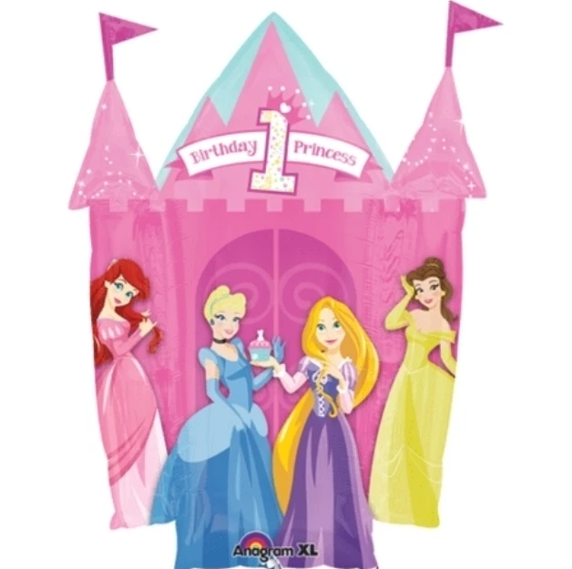 Disney Princess Party Supplies 1st Birthday Girl Castle Foil Balloon (66 x 89cm) - image 1 of 1