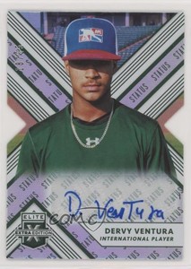 2018 Panini Elite Extra Edition Status Emerald Die-Cut /25 Dervy Ventura Auto