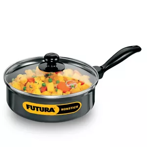 Futura Antihaftbeschichtete 2 Liter Currypfannen, (Saute Pfanne) mit Glasdeckel, Schwarz, (NCP20G) - Bild 1 von 7
