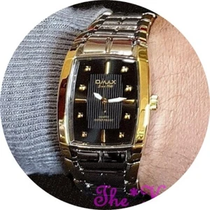 OMAX HBK841 2-Tonos Plata & Oro Acero Inox, Epson Seiko Movt Lupah Tonneau Reloj - Imagen 1 de 7