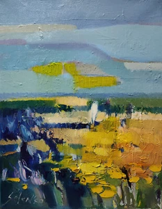 Original oil painting 11"x14" Contemporary art, Abstraction, impressionism Field - Picture 1 of 15
