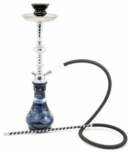 1 hose 21" Black Hookah shisha nargila sale narguile pipe glass water Vase new - Picture 1 of 7