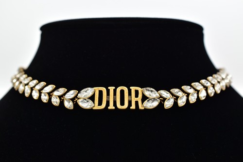 Collana girocollo Christian Dior vintage logo rivoluzione cristallo autentica Y2K