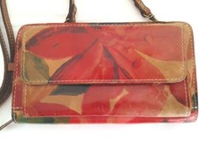 Patricia Nash Spring Flower Bag Crossbody Multicolors Leather Strap Card Holder 
